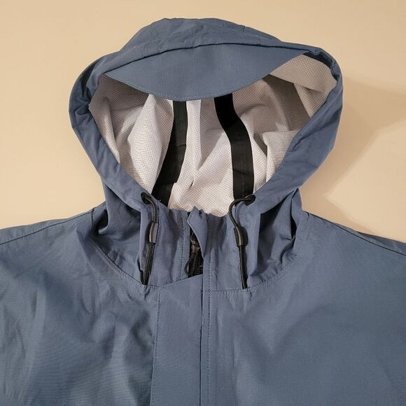 Your Turn Active Men's Blue Gray Hooded Performance Rain Jacket - Picture 7 of 15